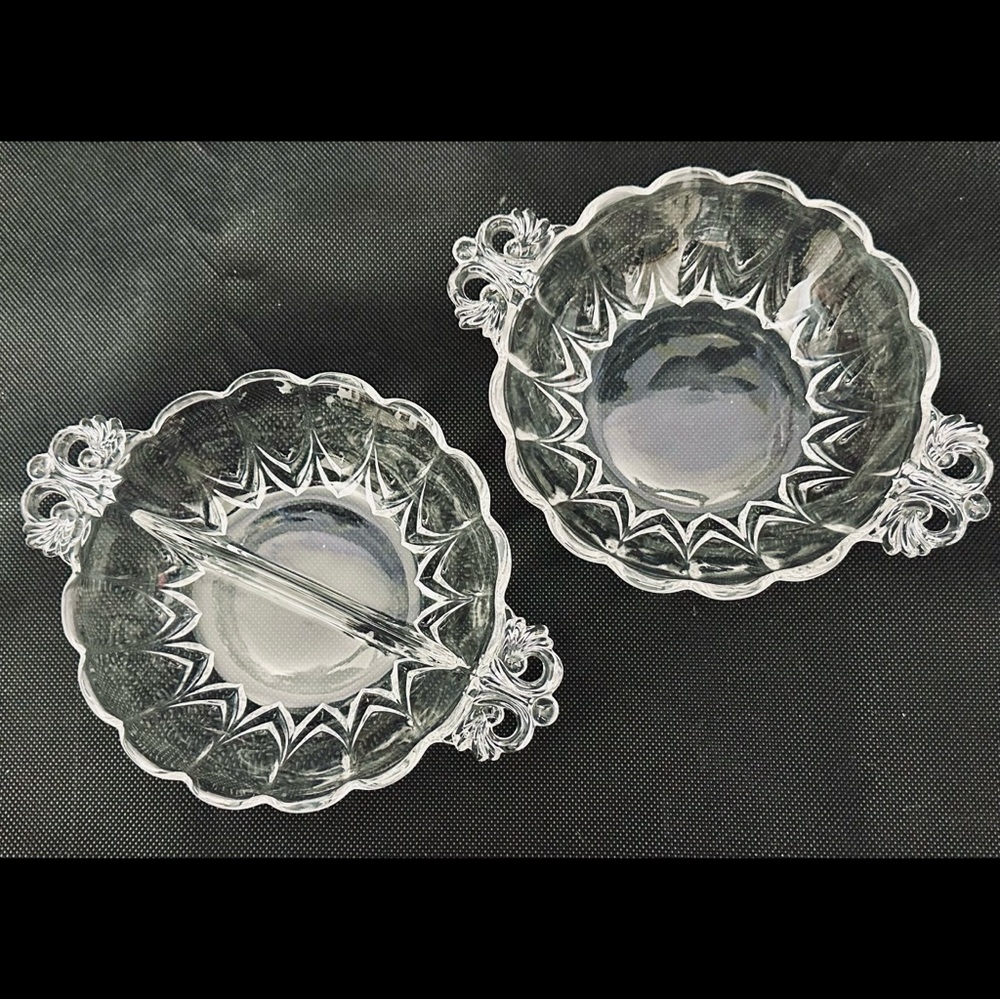 Vintage New Martinsville “Janice” bowl and divided relish dish
